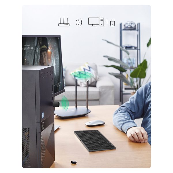Ārējā USB tīkla karte - WiFi 2,4 GHz / 5 GHz 11ac AC650 - melns