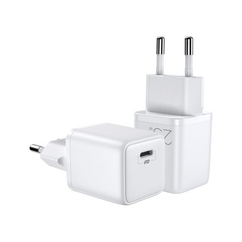 Mazs ātrs lādētājs USB-C PD 5-12V 25W-WHITE lādētājs