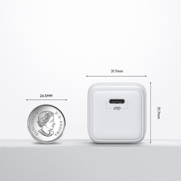 Mazs ātrs lādētājs USB-C PD 5-12V 25W-WHITE lādētājs