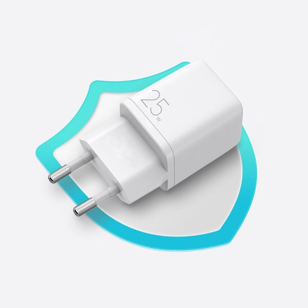 Mazs ātrs lādētājs USB-C PD 5-12V 25W-WHITE lādētājs