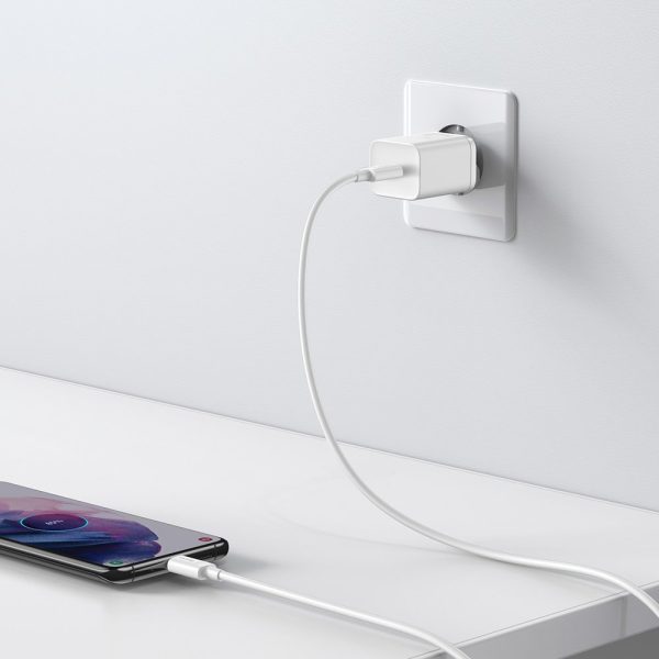 Super ātrs USB -C 25W barošanas piegāde Ātrā uzlādes lādētājs - balts