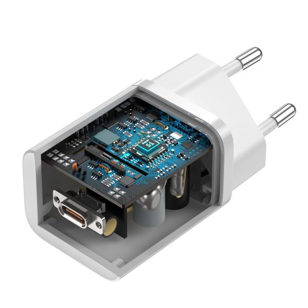 Super ātrs USB -C 25W barošanas piegāde Ātrā uzlādes lādētājs - balts
