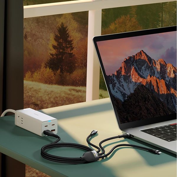Cable 4in1 USB+USB-C USB-C / iPhone Lightning / Micro USB 1,2m-Black