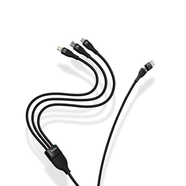 Cable 4in1 USB+USB-C USB-C / iPhone Lightning / Micro USB 1,2m-Black