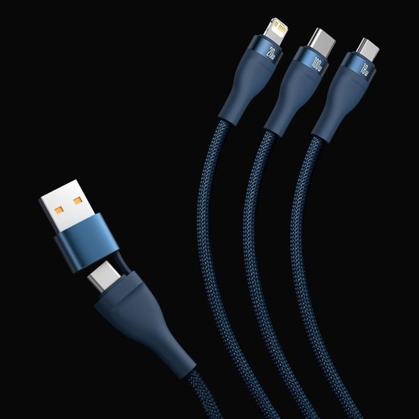 Cable 4in1 USB+USB-C USB-C / iPhone Lightning / Micro USB 1,2m-Black