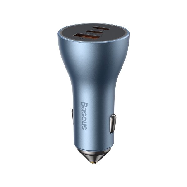 Pro USB-A Car Charger + 2x USB-C 65W QC4.0-Blue