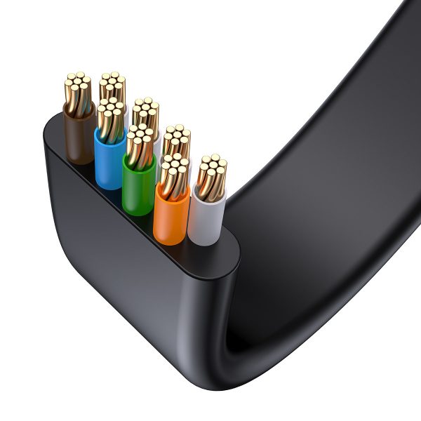 PatchCord RJ45 ātrums seši 1000Mbps 2m - melns