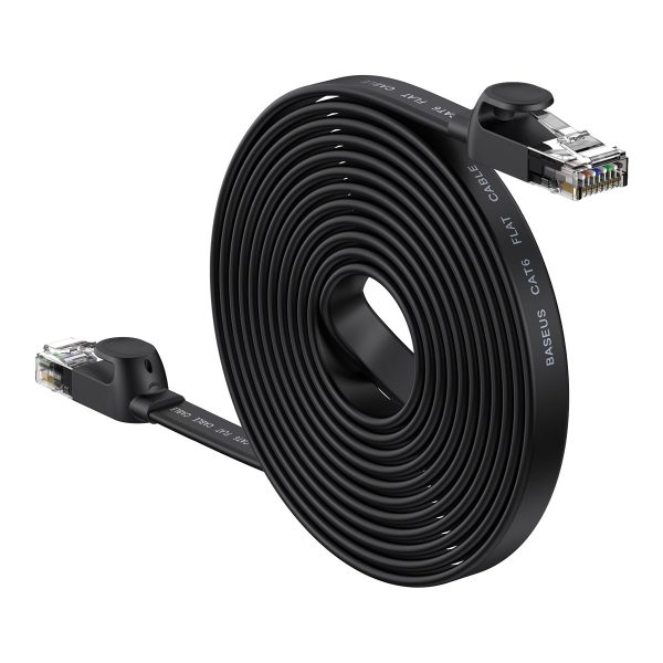 PatchCord RJ45 ātrums seši 1000Mbps 15m - melns