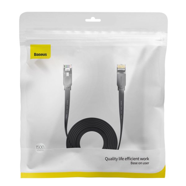 PatchCord RJ45 ātrums seši 1000Mbps 15m - melns