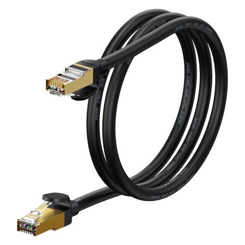 Ātrs PatchCord RJ45 Cat 7 10Gbps 1M tīkla kabelis - melns