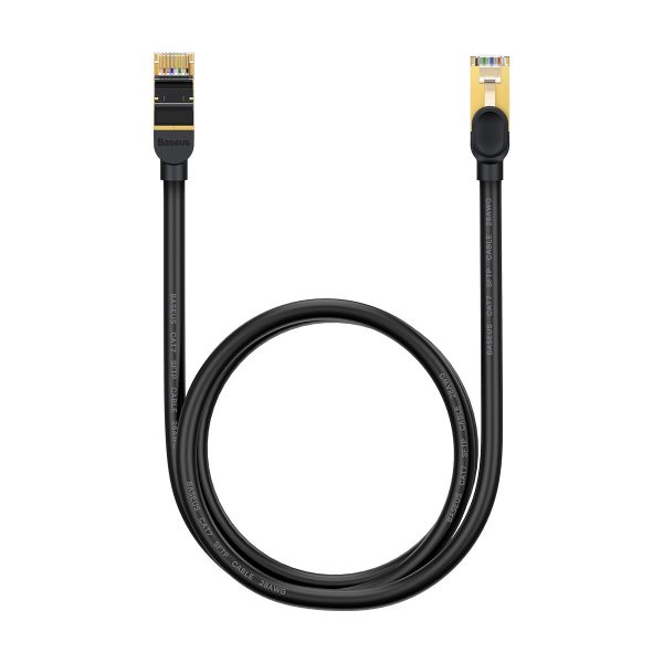 Ātrs PatchCord RJ45 Cat 7 10Gbps 1M tīkla kabelis - melns