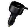 2in1 USB -C -C + iPhone Lightning automašīnas lādētājs 75cm 30W kabelis -melns