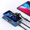 2in1 USB -C -C + iPhone Lightning automašīnas lādētājs 75cm 30W kabelis -melns