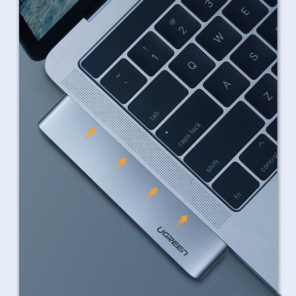 Hub adapteris MacBook Pro / Air 2X USB-C 3X USB 3.0 / TF / SD / USB-C-GRAY