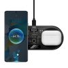 Divkāršs Qi bezvadu lādētājs ar USB -C 20W displeju - melns