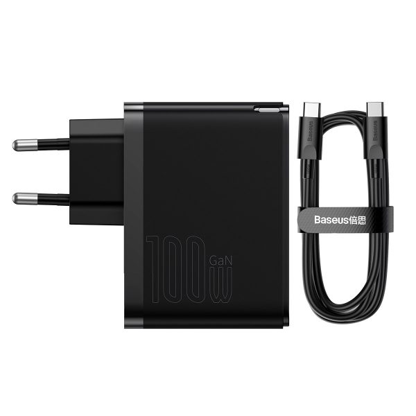 Ātrs Universal Gan5 Pro USB -C / USB 100W tīkla lādētājs - melns