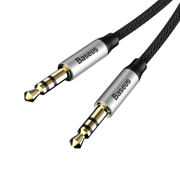 Kabeļa stereo yiven M30 Aux 3,5 mm mini ligzda 1,5 m - sudraba -BLACK