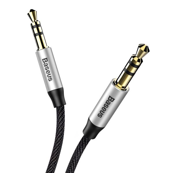 Kabeļa stereo yiven M30 Aux 3,5 mm mini ligzda 1,5 m - sudraba -BLACK