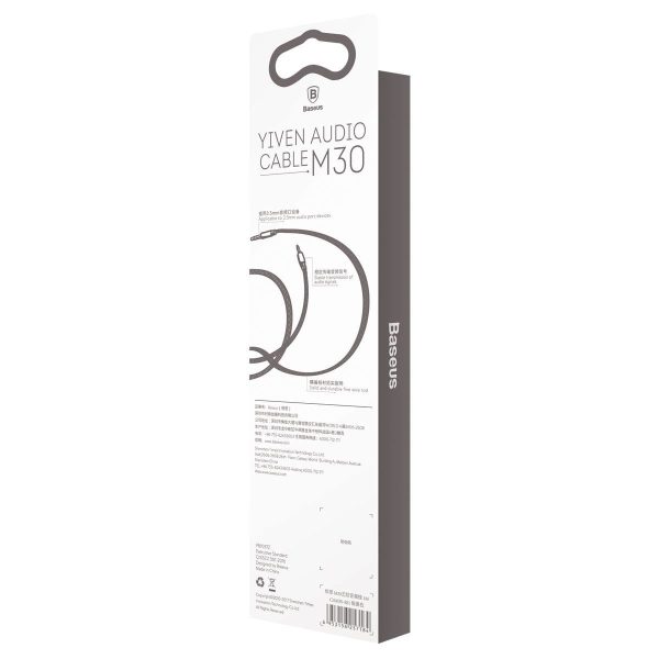 Kabeļa stereo yiven M30 Aux 3,5 mm mini ligzda 1,5 m - sudraba -BLACK