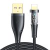 Kabeļa kabelis ar inteliģentu USB -A slēdzi - iPhone zibens 1,2 m - melns