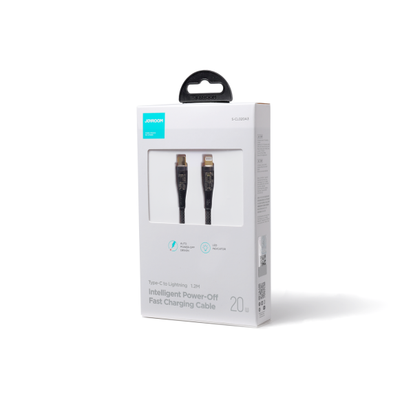 Kabeļa kabelis ar inteliģentu USB -C slēdzi - iPhone zibens 1,2 m - melns