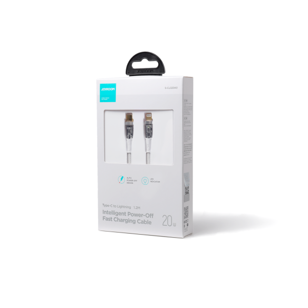 Kabeļa kabelis ar inteliģentu USB -C slēdzi - iPhone zibens 1,2 m - balts