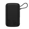 PowerBank 1000MAH USB USB-C iphone zibens + USB-C kabelis-melns