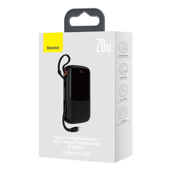 PowerBank 1000MAH USB USB-C iphone zibens + USB-C kabelis-melns