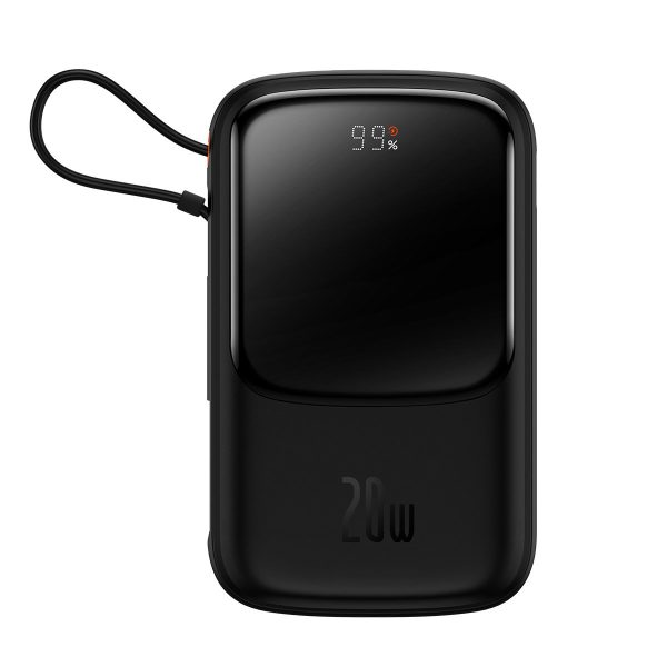 PowerBank 1000MAH USB USB-C iphone zibens + USB-C kabelis-melns
