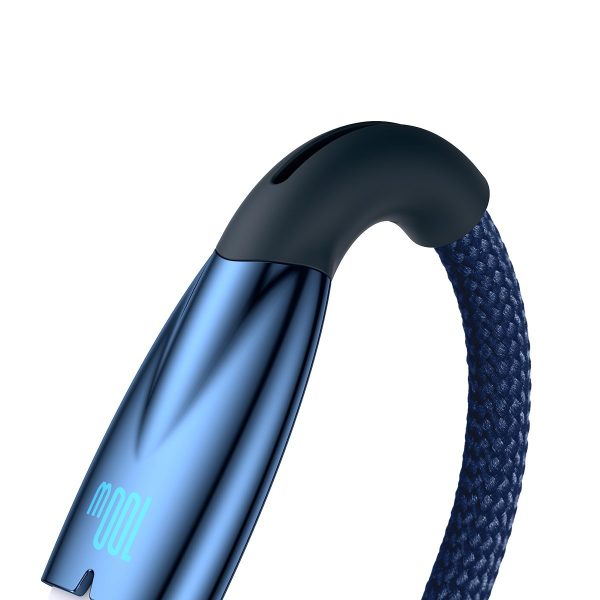 Kabelis Kabelis ātrai uzlādēšanai mirdzošam USB -A - USB -C 1M - zilā krāsā