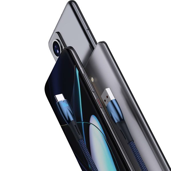 Kabelis Kabelis ātrai uzlādēšanai mirdzošam USB -A - USB -C 1M - zilā krāsā