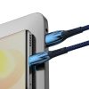 Kabelis Kabelis ātrai uzlādēšanai mirdzošam USB -A - USB -C 1M - zilā krāsā