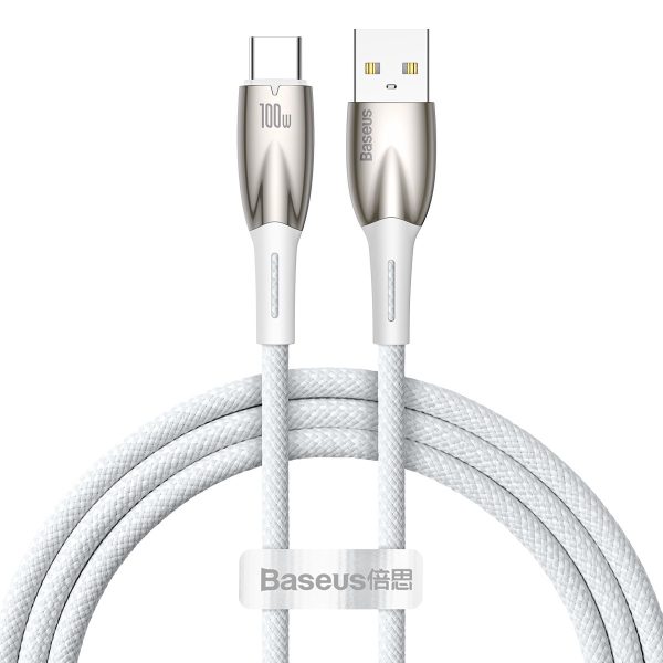 Kabelis Kabelis ātrai uzlādēšanai Glimmer USB -A - USB -C 1M - balts