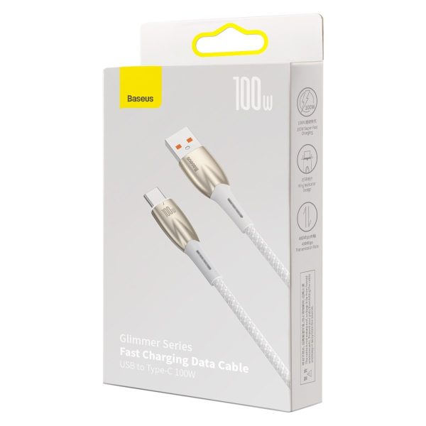 Kabelis Kabelis ātrai uzlādēšanai Glimmer USB -A - USB -C 1M - balts