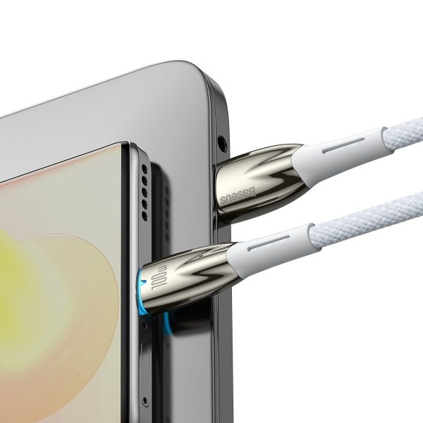 Kabelis Kabelis ātrai uzlādēšanai Glimmer USB -A - USB -C 1M - balts