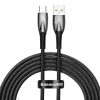 Kabelis Fast Glimmer USB -A - USB -C 2M - melns kabelis