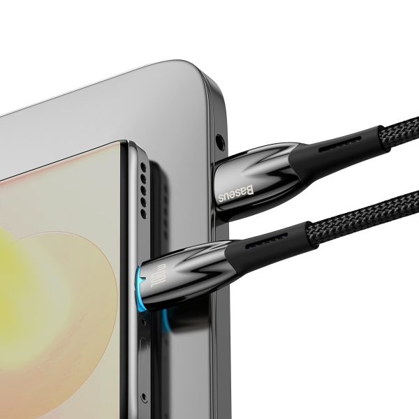Kabelis Fast Glimmer USB -A - USB -C 2M - melns kabelis