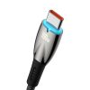 Kabelis Fast Glimmer USB -A - USB -C 2M - melns kabelis