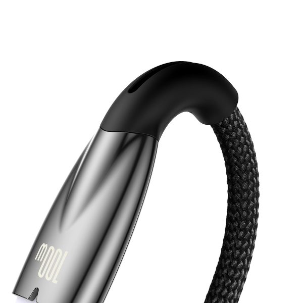 Kabelis Fast Glimmer USB -A - USB -C 2M - melns kabelis