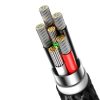 Kabelis Fast Glimmer USB -A - USB -C 2M - melns kabelis