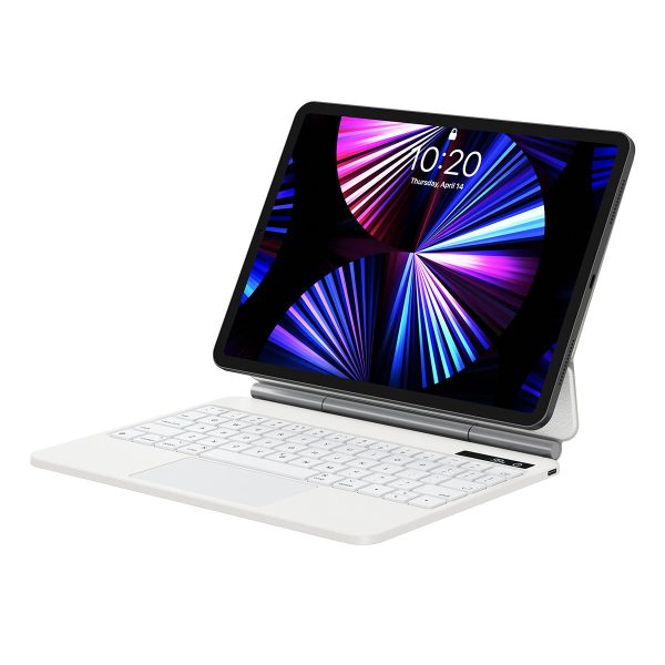 Tastatūra un skārienpaliktnis iPad Pro 12.9 '' + magnētiskā korpusa spožums - balts