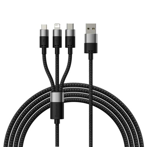 Kabelis Kabelis Starspeed 3in1 USB - Micro USB / iPhone zibens / USB -C 1