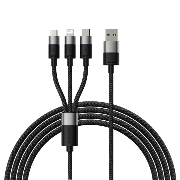 Kabelis Kabelis Starspeed 3in1 USB - Micro USB / iPhone zibens / USB -C 1