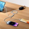 Kabelis Kabelis Starspeed 3in1 USB - Micro USB / iPhone zibens / USB -C 1,2m - melns