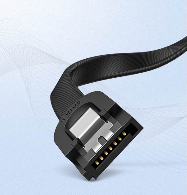 SATA plakanā kabeļa SATA 1,0-3,0 līdz 5 GB/s 0,5 m - melns