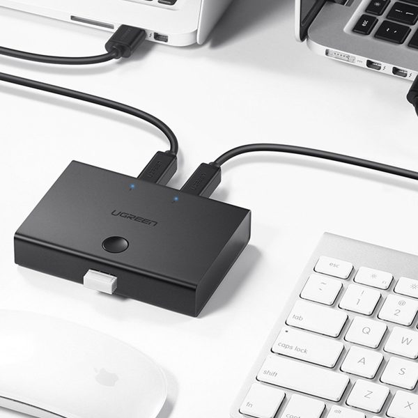 Slēdzis adapteris slēdzis 2x USB -B - USB -A - melns
