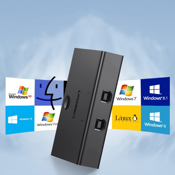 Slēdzis adapteris slēdzis 2x USB -B - USB -A - melns