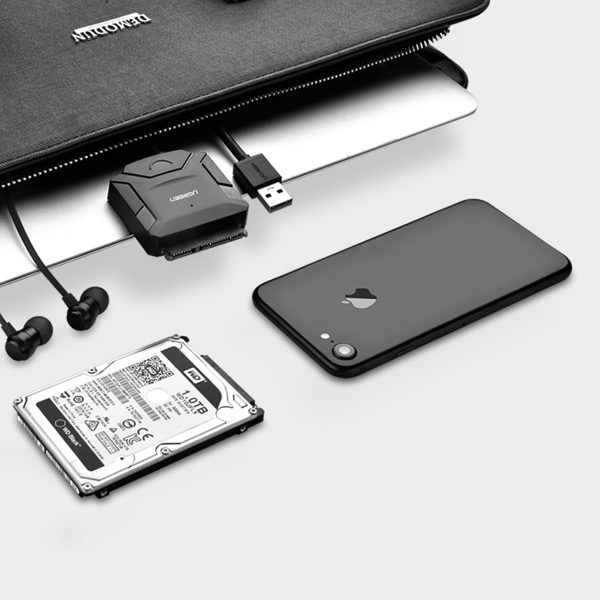 Adapteris HDD un SSD SATA 2,5 '' / 3,5 '' USB no 3.0 līdz 4TB - melns