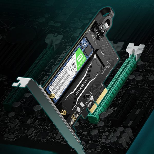 Pagarinājuma kartes adapteris PCIe 3.0 X4 Papildu divi SSD sloti M.2 M-Key un M.2 B-Key