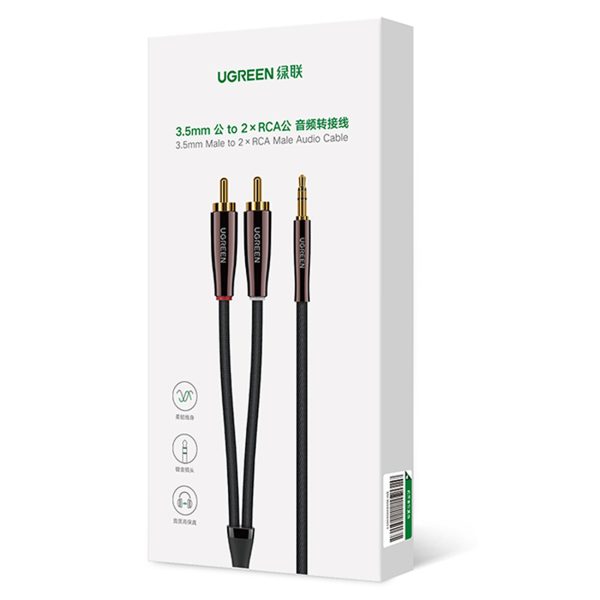 Kabeļa vara kabeļa audio 3,5 mm mini ligzda - 2x RCA 2M